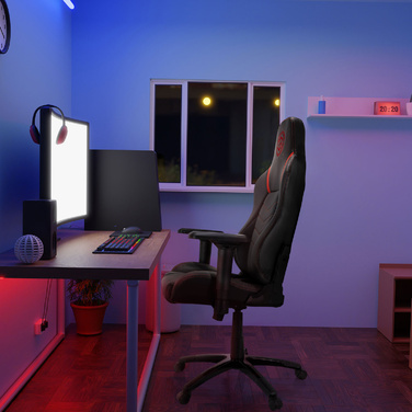 Ігрове крісло / Офісне крісло GAMEBREAKER POLARYS I Leatherette Grey / Red HJH OFFICE
