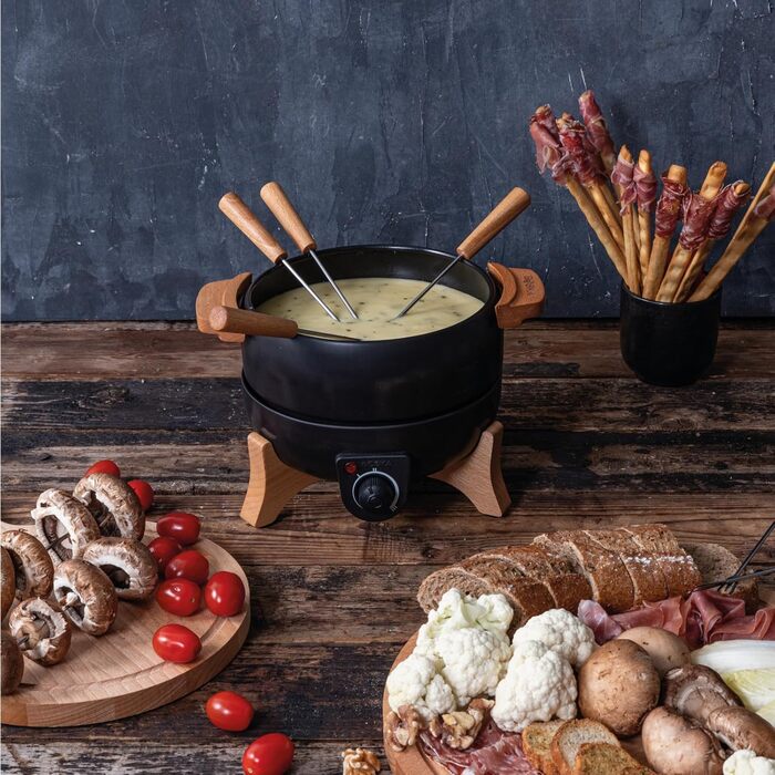 Електричний Фондюсет Boska Party 2.3L: для сиру, шоколаду, гарячого горщика, м'яса. Регулятор температури, 2.3L, нержавіюча сталь та чавун