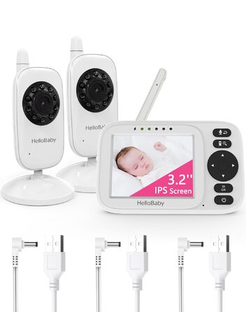 Відеоняня HelloBaby HB2438-2 з 2 камерами, 3.2