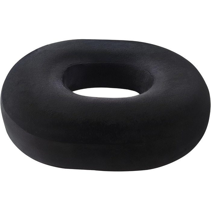 Подушка для сидіння Donut з отвором під куприк: ортопедична, для офісного крісла, вагітних, післяпологового періоду, при геморої та ішіасі, чорно-бірюзова