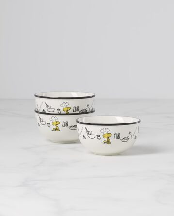 Набір кухонного посуду Lenox Chef Snoopy: чайник та міні-миски з нержавіючої сталі, багатоколірний