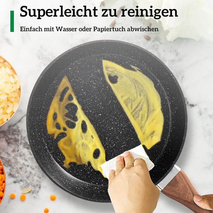 Набір кухонного посуду Kitchen Academy 17 предметів: каструлі та сковорідки з гранітним покриттям для індукції, з скляними кришками, чорний