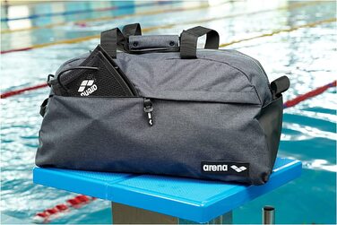 Сумка Arena Team Duffle 25 л для спорту, плавання і подорожей, з відділенням для вологого одягу, знімним плечовим ременем, чорна