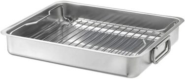Форма для запікання з решіткою IKEA Koncis, нержавіюча сталь, 40x32x7 см, срібляста