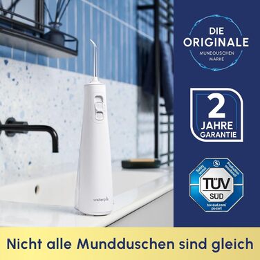 Waterpik Pulse бездротова пульсуюча іригатор, професійний, видаляє наліт 99,9%, 2 режими, очищувач міжзубного простору, білий