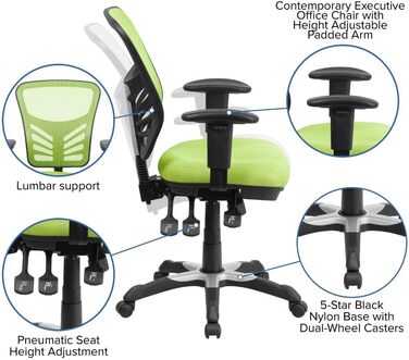 Офісне крісло Flash Furniture, піна, зелений, 68.6x64.8x112.4 см