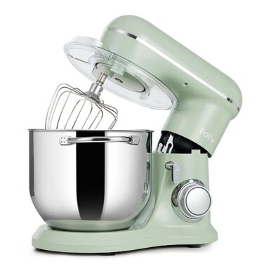 Кухонний комбайн-міксер Kitchen in the box Fab-Serie 8л, потужність 2000Вт, 10 швидкостей, з насадками (вінчик, гак, міксер), Зелений