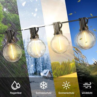Гірлянда LED вулична 45м, 150 LED, G40, для саду, балкону, тераси, з пультом ДУ, IP44, вологостійка