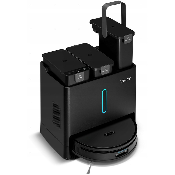 Робот-пилосос Welltec R10 Ultra з багатофункціональною станцією 8в1, чорний