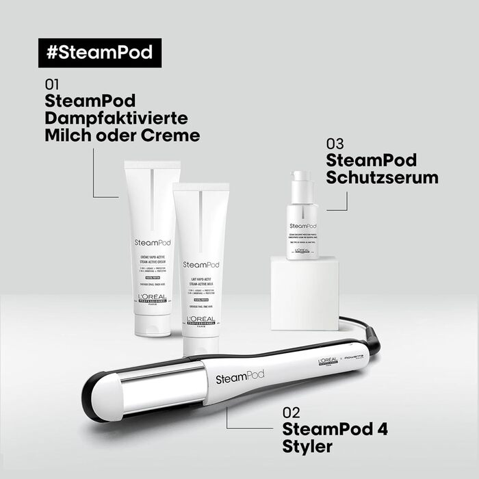 L'Oréal Professionnel SteamPod 4 професійний паровий стайлер для волосся з паровою технологією, для всіх типів волосся, вирівнює та створює локони