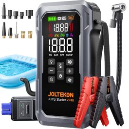 Пусковий пристрій (бустер) 7000A для авто: Powerbank для бензинових та дизельних двигунів (до 12.0L), з компресором 160 PSI, надувним насосом, LED-ліхтарем 800 Лм та LCD-дисплеєм