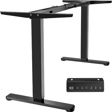 Електричний підйомний стіл-каркас VIVO DESK-E-200B з подвійним двигуном, регулювання висоти з пам'яттю, вантажопідйомність 100 кг, для стільниць до 216x109 см, чорний