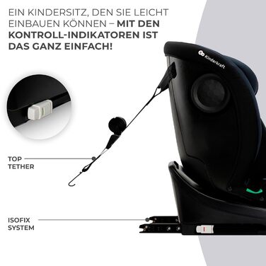 Дитяче автокрісло Kinderkraft I-GROW 0-36 кг, I-SIZE 40-150 см, 360° з обертанням, Isofix, FWF/RWF, регульована спинка та підголівник, графітово-чорний