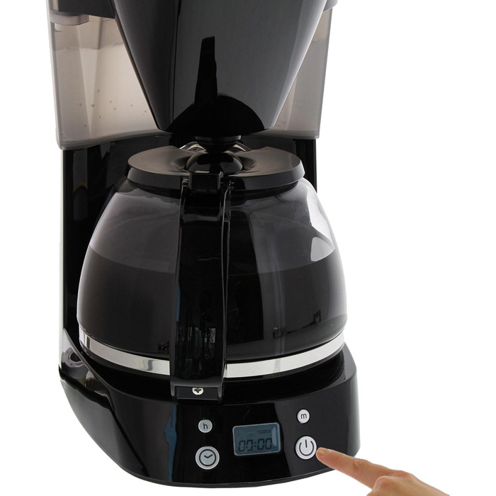 Кавоварка фільтраційна Melitta Easy Timer з таймером, скляною колбою, антикрапельною системою, 10 чашок, чорна