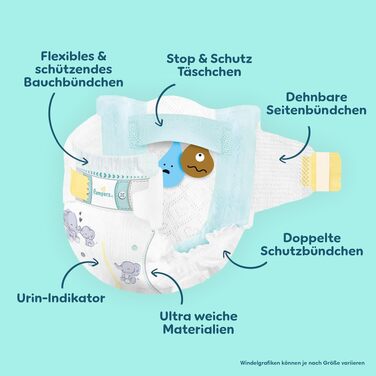Підгузки Pampers Premium Protection розмір 2 (4-8 кг), велика упаковка 248 шт, на липучках