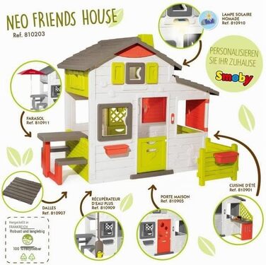 Дитячий будиночок Smoby Neo Friends Haus - для хлопчиків та дівчаток від 3 років, розширюваний, для вулиці та в приміщенні