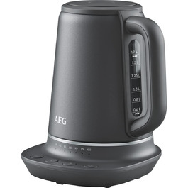 Електричний чайник AEG K7-1-6BP: 1.7 л, 7 температур, захист від накипу, LED-дисплей, сірий