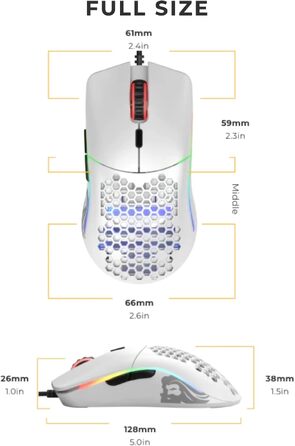 Ігрова бездротова миша Glorious Model O Wireless, сенсор BAMF, 2.4 ГГц, вага 69г, PTFE-ніжки