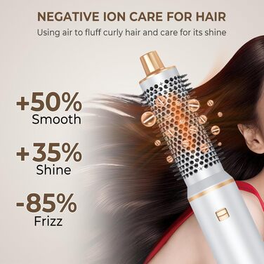 UMIGA Hairstyler 5-в-1: Фен-щітка, плойка, випрямляч для волосся (білий) - професійний набір для укладки