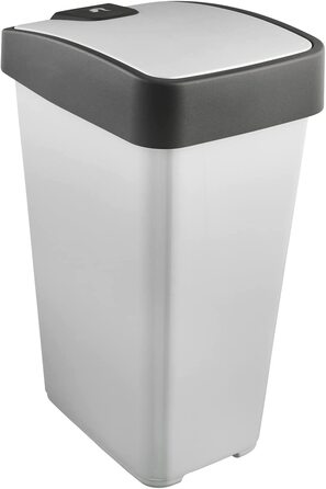 Преміум сміттєвий бак keeeper з фліп-кришкою, Soft Touch, 45 л, сріблястий