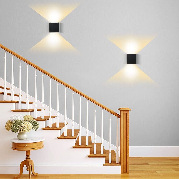 Світильник настінний LED kioooki 12W, тепле світло 3000K, чорний, сучасна лампа для спальні, ванної, коридору, сходів