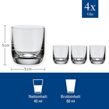 Набір склянок Villeroy & Boch La Divina для віскі, джину тоніку, 4 шт, 250 мл, склокришталь, придатні для миття в посудомийній машині