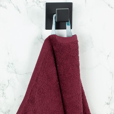 ZOLLNER Набір з 10 рушників для обличчя 30x30 см, бордові, 100% бавовна, м'які та вбираючі, з петелькою, готельна якість, прати до 60°C