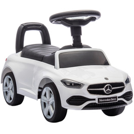 Дитячий електромобіль Mercedes-Benz C-Class з клаксоном, звуками двигуна, місцем для зберігання речей, для дітей 18-36 місяців, білий