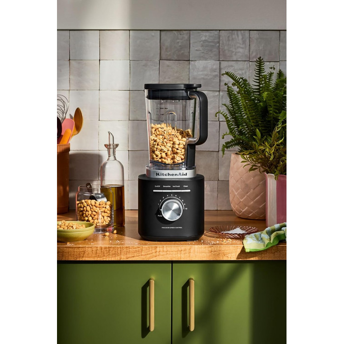 Блендер стаціонарний KitchenAid 5KSB2073EPL Pure Power чорний матовий, 1.5 л, 10 швидкостей, для смузі та супів