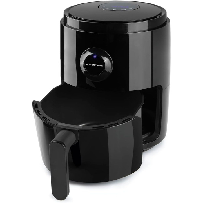 GOURMETmaxx цифрова аерофритюрниця 3 л, 1400 Вт, 6 програм, таймер 60 хв, автоматичне вимкнення, гриль, чорна