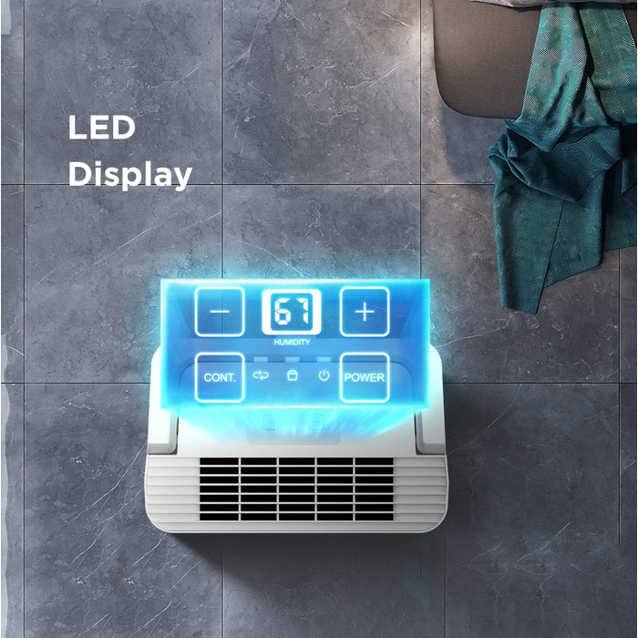 Осушувач повітря Comfee 12 л/добу для приміщень до 20 м², LED дисплей, проти вологи та плісняви, модель MDDN-12DEN7