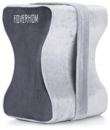 Ортопедична подушка між ніг foverhom з ефектом пам'яті (Memory Foam) для полегшення болю в спині, попереку та стегнах, сіра (до 66 см)
