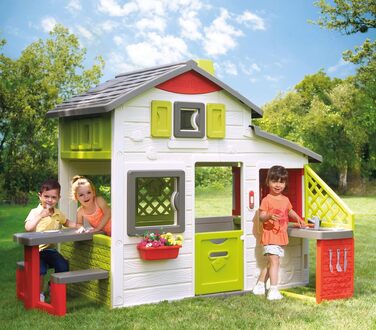 Дитячий будиночок Smoby Neo Friends Haus – для хлопчиків та дівчаток від 3 років, з кухнею, розширюваний, для вулиці та дому