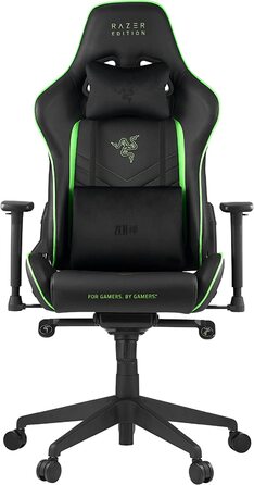 Ігрове крісло Razer TAROK PRO від Zen Gaming, чорне/зелене, з меморі-піною для попереку, подушкою для шиї, 3D-підлокітниками