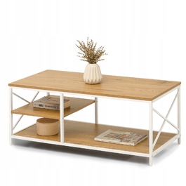 Журнальний стіл Mebel-Partner прямокутний, 100 x 50 x 43 см, білий