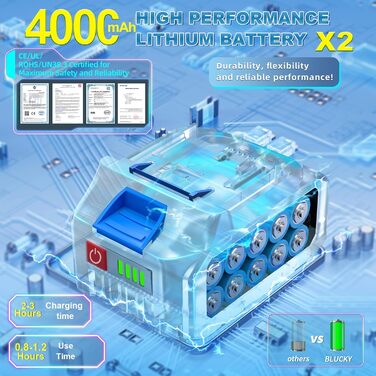 Акумуляторний мийний пилосос високого тиску Hydro Blast з 2 акумуляторами для авто та балкона, 6-в-1 насадка