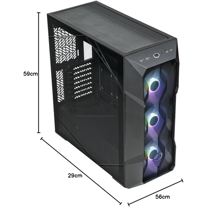 Корпус Cooler Master MasterBox TD500 Mesh V2 E-ATX, чорний, з тессельованою сіткою, 3×120 мм ARGB-вентилятори, скляна бокова панель, USB Type-C 10 Гбіт/с, знімна верхня кришка, мід-тауер
