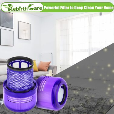 Комплект з 3 фільтрів Rebirthcare для пилососів Dyson V11 SV17 SV14 SV22 Absolute, Pro, Animal, Torque Drive, Total Clean, змінний HEPA фільтр, сумісний з Dy-970013-02, 97001302, V11-3pcs