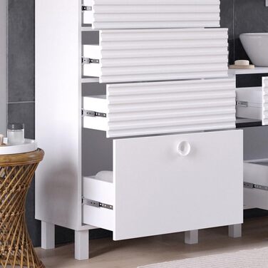 Пенал для ванної Vicco Sola, білий, 60x113 см, 4 шухляди