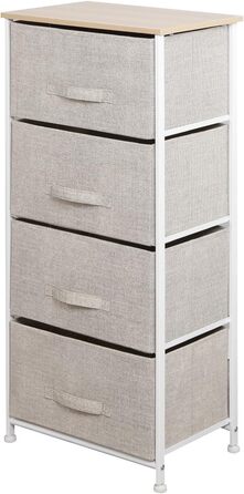 Комод для зберігання sogesfurniture з 4 тканинними ящиками, універсальна шафа-органайзер для коридору, спальні, передпокою, 45x30x94 см, бежевий
