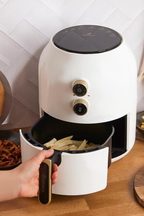 Аерофритюрниця Karaca Multifry 3,5 л 1350 Вт біла, енергозберігаюча, легке очищення, здорова смаження, аерофрайєр