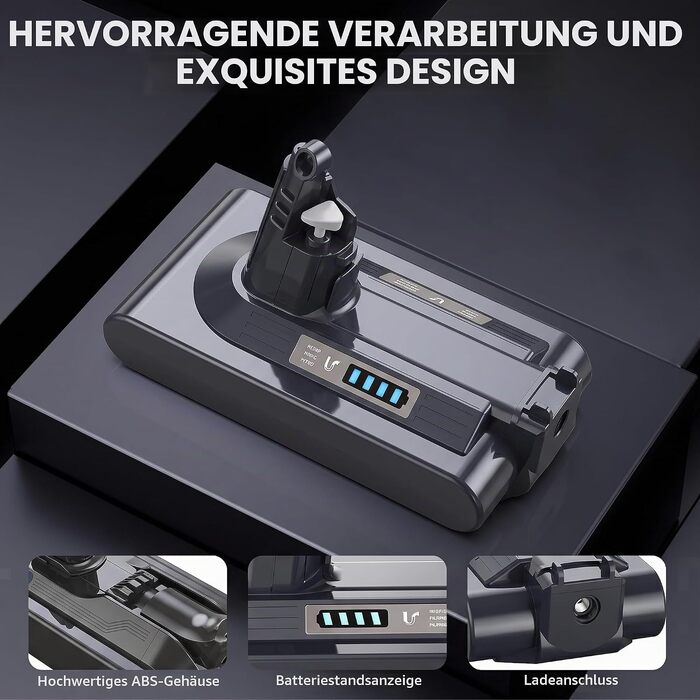 Акумулятор Morpilot V8 8000mAh для пилососів Dyson V10 Absolute Animal Motorhead Exclusive Fluffy, замінна батарея з 3 фільтрами