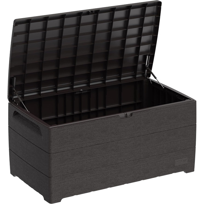 Водонепроникна пластикова скриня Duramax Cedargrain Durabox 270л для саду з колесами та ручками, коричнева
