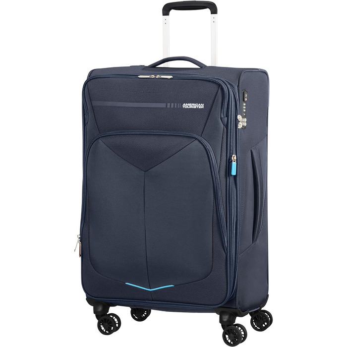 Валіза American Tourister Summerfunk 68 см, 77 л, розширювана, на 4 колесах, синя (Navy)