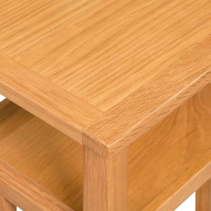 Журнальний стіл vidaXL з полицею для газет, масивний дуб, 27x35x55 см