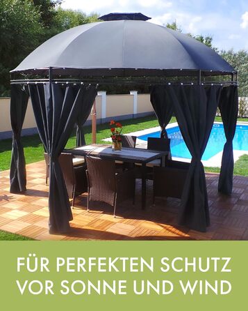 Люксусовий садовий павільйон Swing & Harmonie з LED підсвіткою, водостійкий, міцний намет для вечірок, червоний
