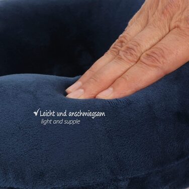 Преміальна подушка для шиї з Memory Foam COM-FOUR, м'яка ортопедична дорожня подушка для дорослих, для літака, авто, поїзда, корабля та автобуса, допомога при засинанні, 1 шт, темно-синя