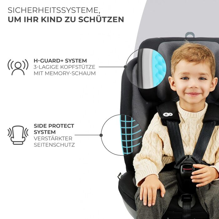 Дитяче автокрісло Kinderkraft XPEDITION2 I-Size 0-36 кг, обертальне 360°, з Isofix, регульована спинка та підголівник, для дітей 40-150 см, синє