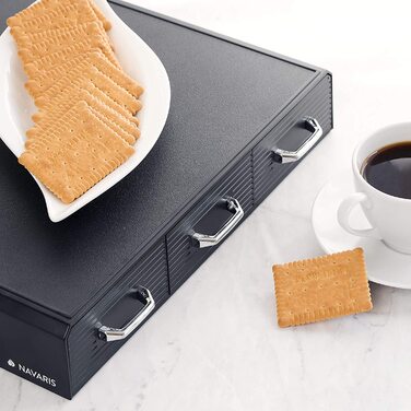 Navaris тримач для кавових капсул Nespresso, органайзер на 48 капсул, 3 шухляди, сучасний контейнер для зберігання кавових капсул