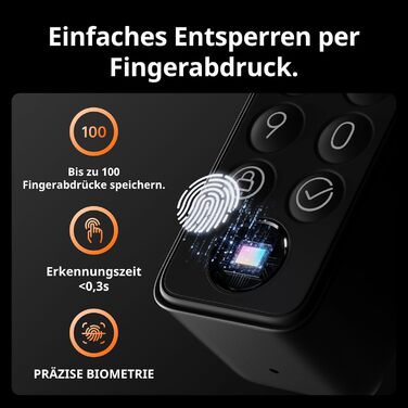 Розумний дверний замок SwitchBot WLAN Smart Lock Pro з сенсорною клавіатурою, відбитком пальця, кодом, підтримкою Alexa, Google, Matter, електронний замок для дверей, відкривання через додаток